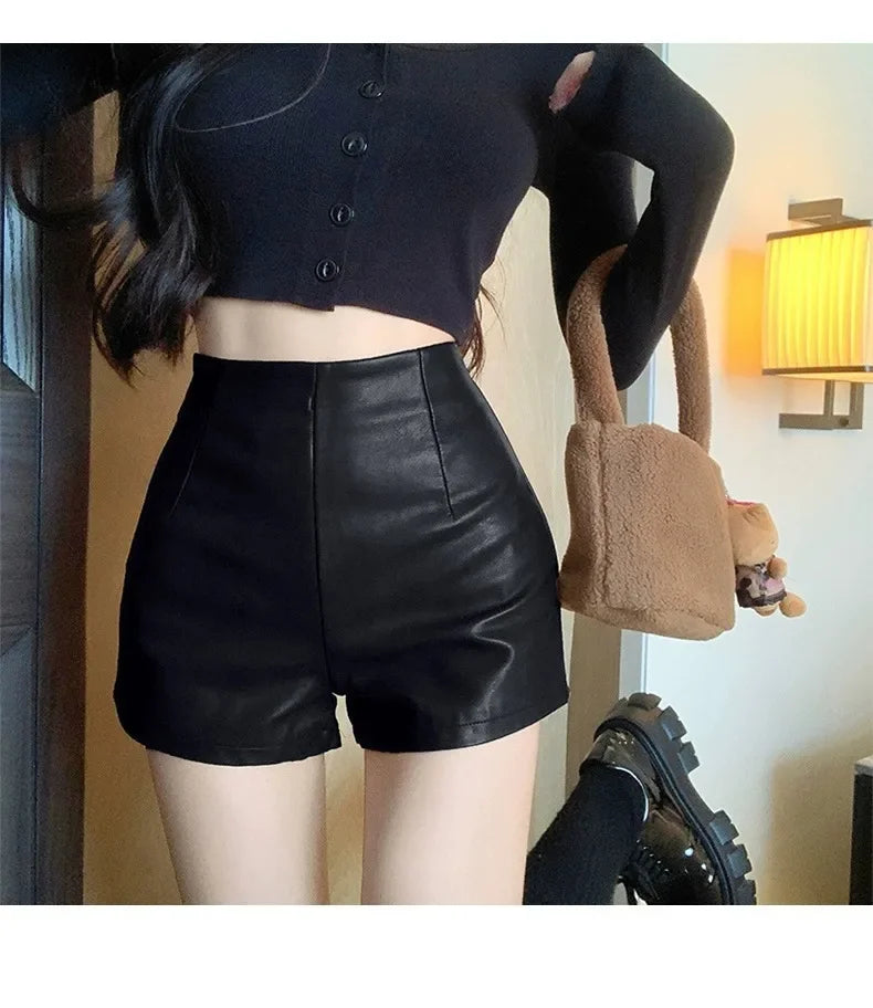 Black Leather Shorts